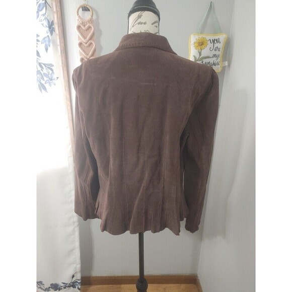 Newport News Suede Leather Jacket Zip Front Western CowGirl Women's 18 Brown 90s - Picture 8 of 16